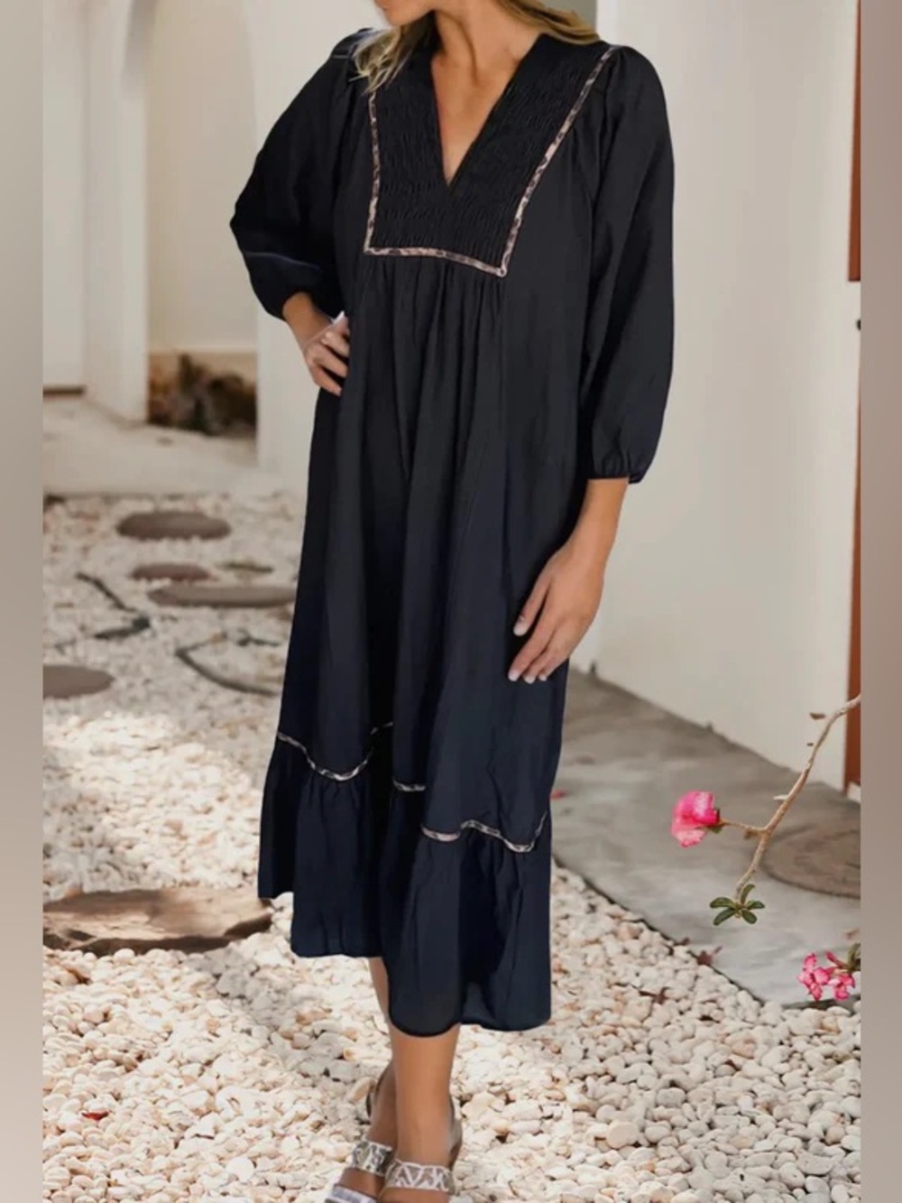 Umgee Little Daisy’s Closet Smocked Midi Dress